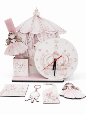 Πασχαλινή Λαμπάδα Πριγκίπισσα Σταχτοπούτα  με Επιτραπέζιο Ρολόι