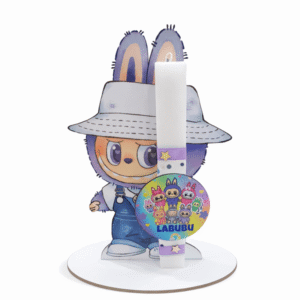 Πασχαλινή Λαμπάδα  Labubu με διακοσμητικό σταντ