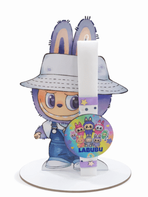 Πασχαλινή Λαμπάδα  Labubu με διακοσμητικό σταντ