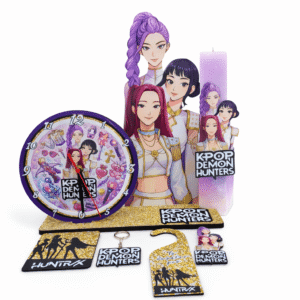 Πασχαλινή Λαμπάδα KPop Demon Hunters με Επιτραπέζιο Ρολόι