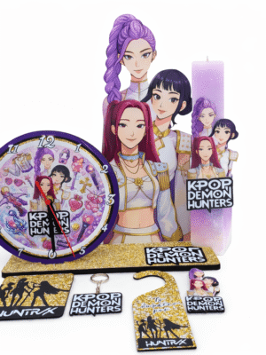 Πασχαλινή Λαμπάδα KPop Demon Hunters με Επιτραπέζιο Ρολόι