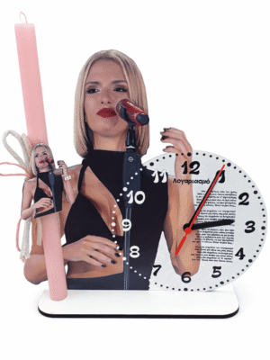 Πασχαλινή Λαμπάδα Λιόλιου με Επιτραπέζιο Ρολόι & Στίχο Τραγουδιού