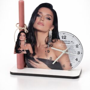 Πασχαλινή Λαμπάδα Καλλιμάνη με Επιτραπέζιο Ρολόι & Στίχο Τραγουδιού