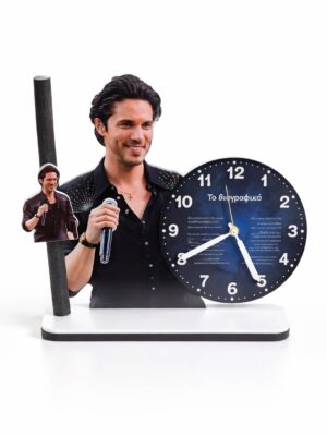 Πασχαλινή Λαμπάδα Οικονομόπουλος με Επιτραπέζιο Ρολόι & Στίχο Τραγουδιού