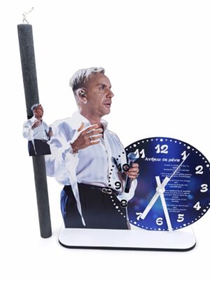 Πασχαλινή Λαμπάδα Μαζωνάκης με Επιτραπέζιο Ρολόι & Στίχο Τραγουδιού